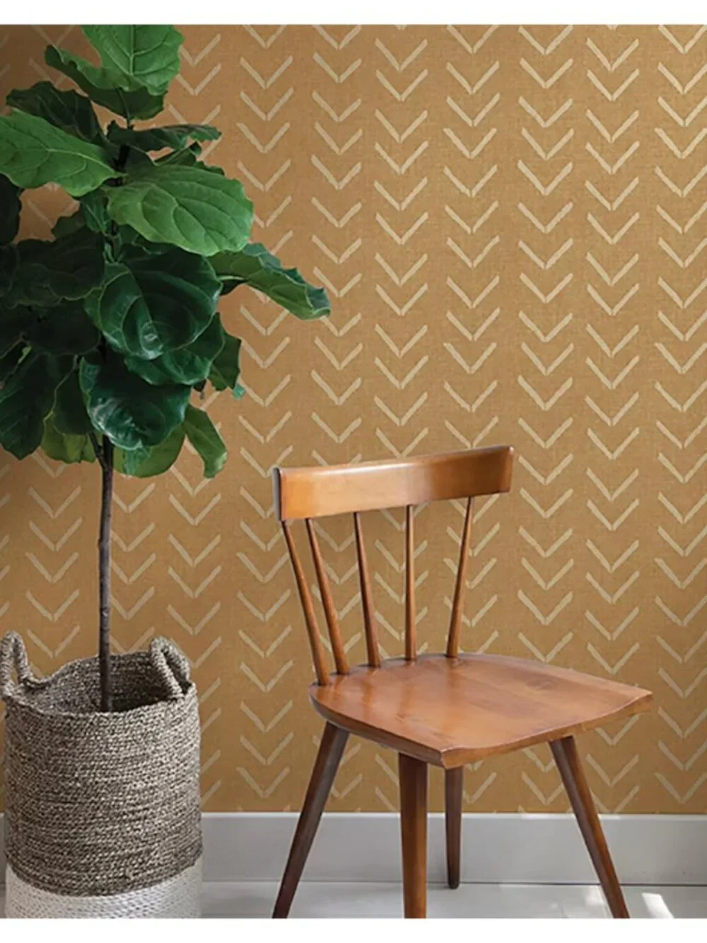 NWT Joybird Peel and Stick Bogolan Sky Harvest Sickle  Wallpaper - 1 roll